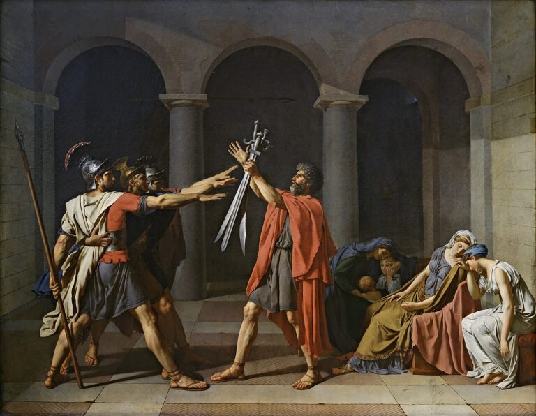بررسی تابلوی نقاشی سوگند هوراتی‌ها (The Oath of the Horatii) اثر ژاک لویی داوید